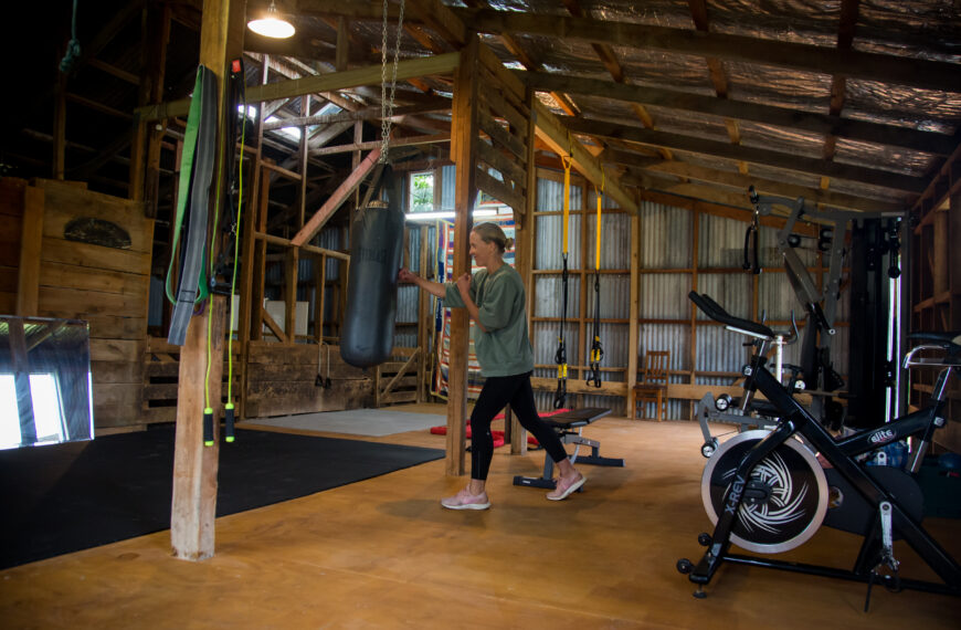 No sweat converting woolshed into a gym